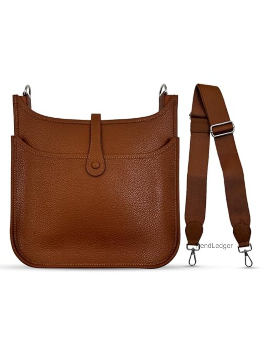 Vegan Leather Crossbody Bag Lightweight Shoulder Bag Adjustable Strap